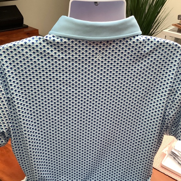 Redvanly Athletic Luxury Men's Blues and White Print Polo Shirt Sz M… - Picture 4 of 6